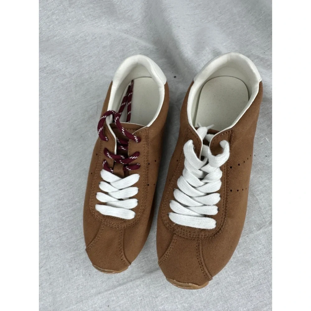 Universal Thread Brown Faux Suede Ripple Sole Sneakers Womens 6 Memory Foam